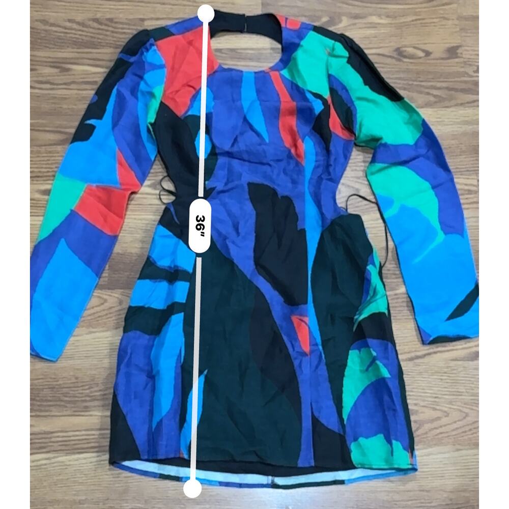 THE WOLF GANG LOLITA CUT OUT MINI DRESS in SPLICE Multicolor abstract medium - Picture 7 of 13